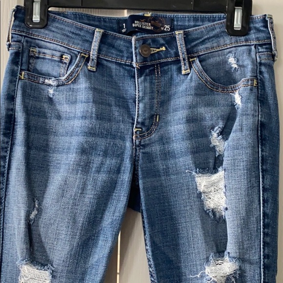 Hollister super skinny jeans distressed size 1 - Picture 2 of 12